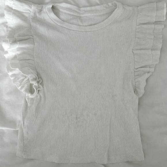 Zara Ruffle White Top - Picture 1 of 1